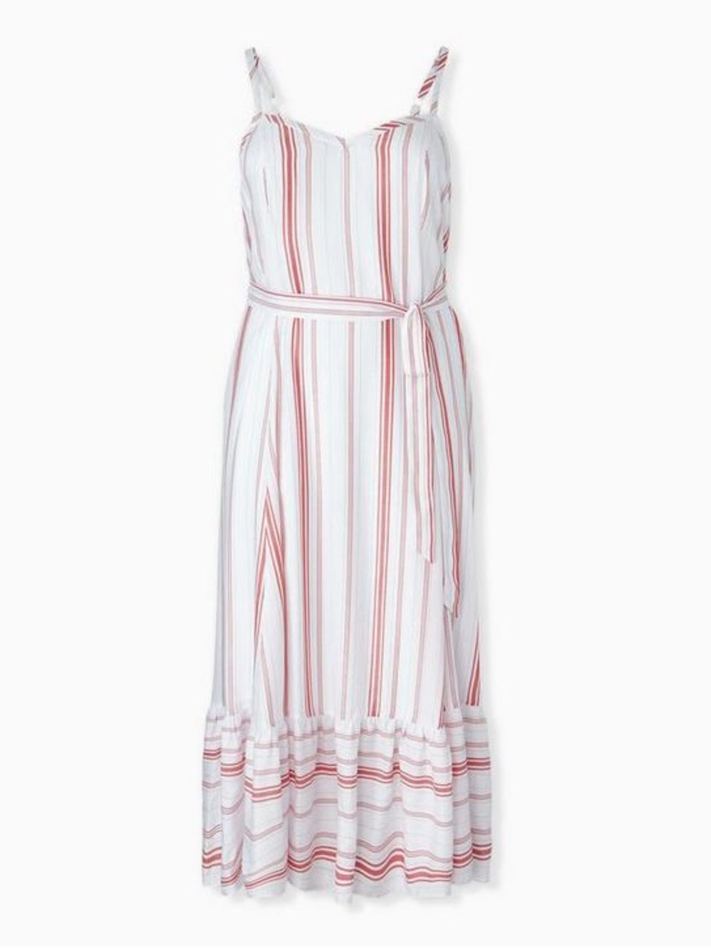 Torrid Red & White Stripe Shirred Hem Maxi Dress Size 1 - Picture 6 of 6